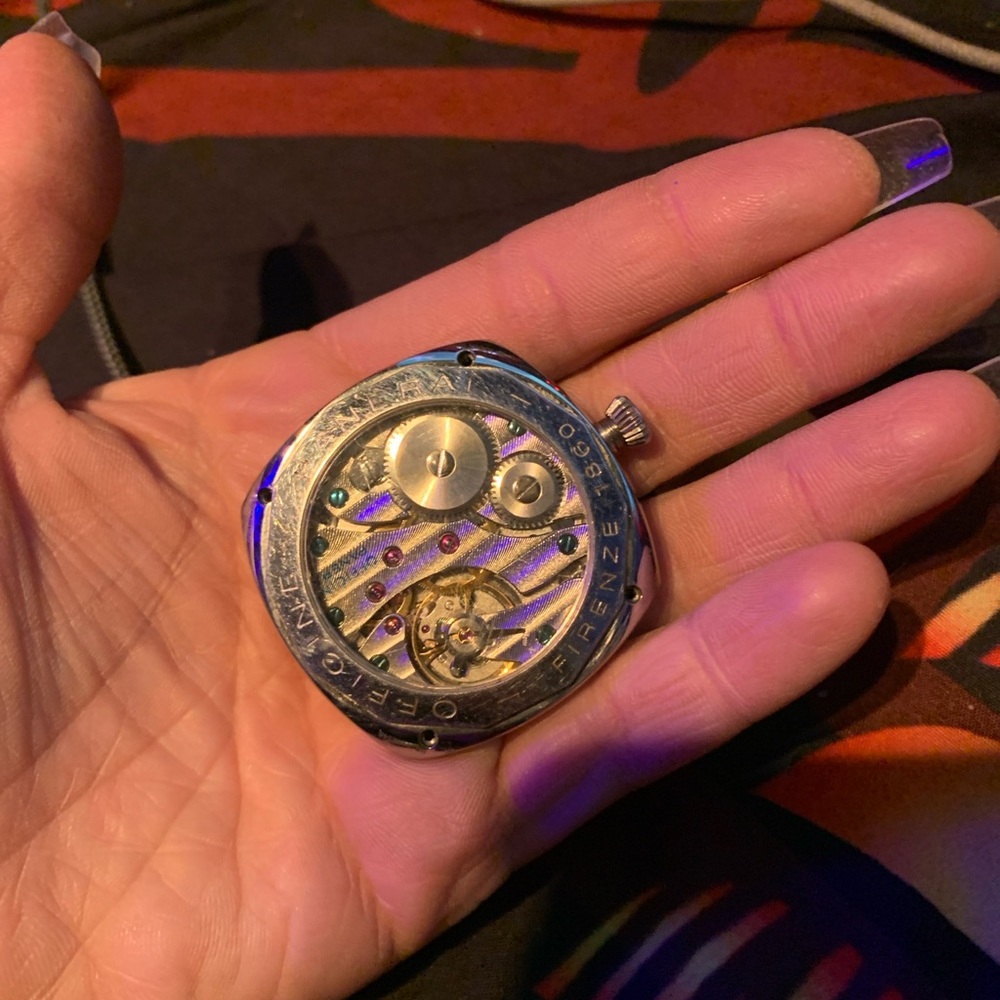 Panerai Silver Watch with Transparent Skeleton Design